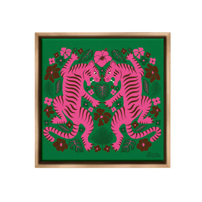 "Motif de tigres tropicaux" par Carrie Cantwell sur toile