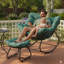 Fauteuil à bascule vert clair avec repose-pieds-1953122983