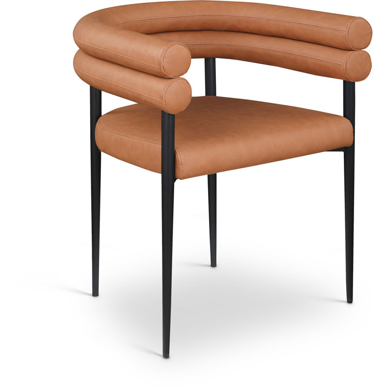 Lavina Cilton Vegan Leather Dining Chair, Cognac Vegan Leather