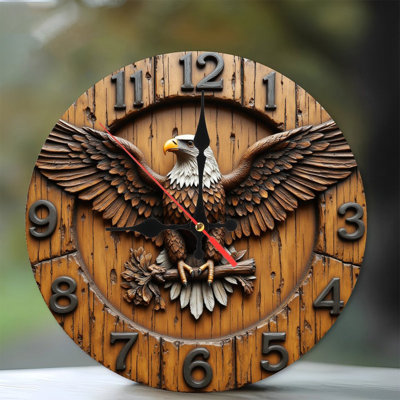 Eagle Wooden Wall Clock