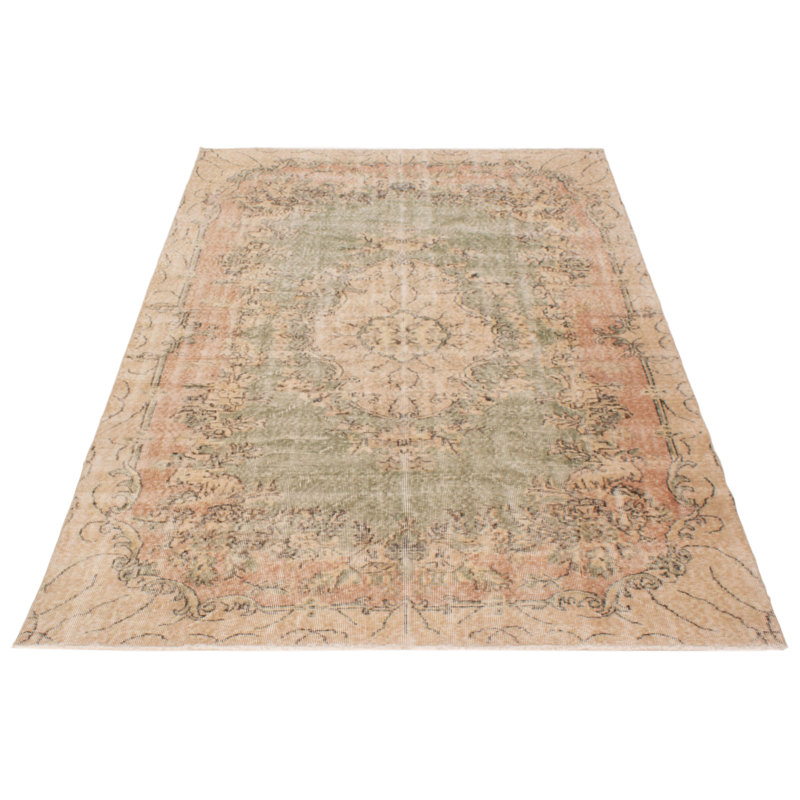 Tapis ivoire / gris rectangulaire unique de 6 pi 2 po x 9 pi 2 po Anele