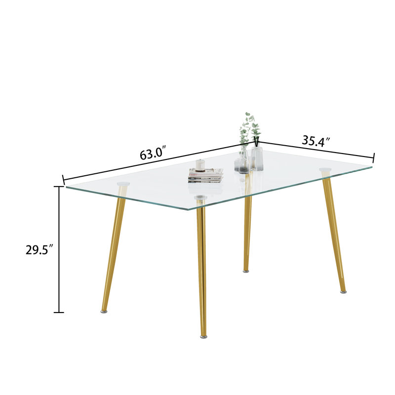 Garold 5- Piece Dining Set, Black/Gold, Gold