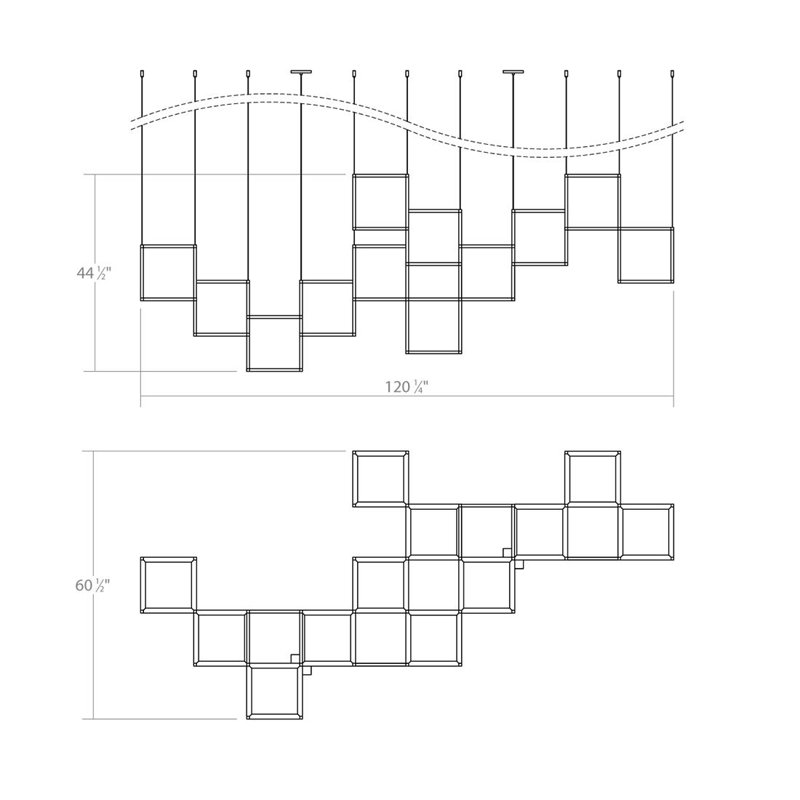 Cubix 12 - Light LED Chandelier, 12