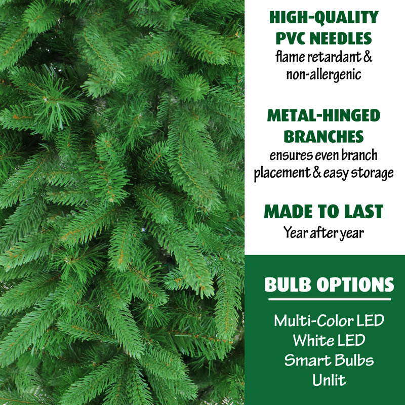 7.5-Foot Green Pine Slim Artificial Christmas Tree with Metal Stand
