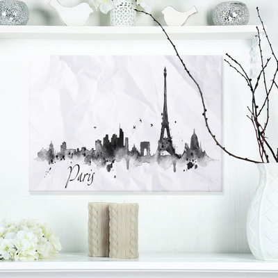 Paysage urbain «Paris with Eiffel Silhouette», peinture