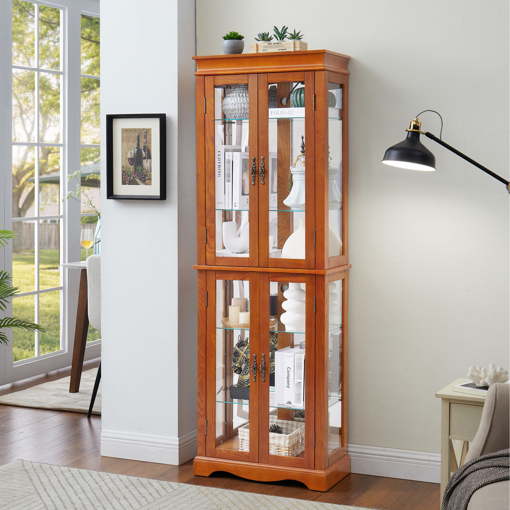 Alcott Hill® Pantry Display Cabinet With Elegant Design And Abundant ...