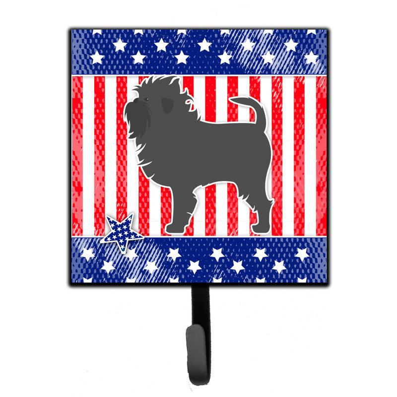 Bowerman Metal Wall Organizer with Key Hooks, Red/Blue/Dark Gray, Affenpinscher