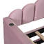 Structure de lit de jour simple rembourré avec couchette, canapé-lit en velours avec ports de charge USB, aucun sommier nécessaire, rose