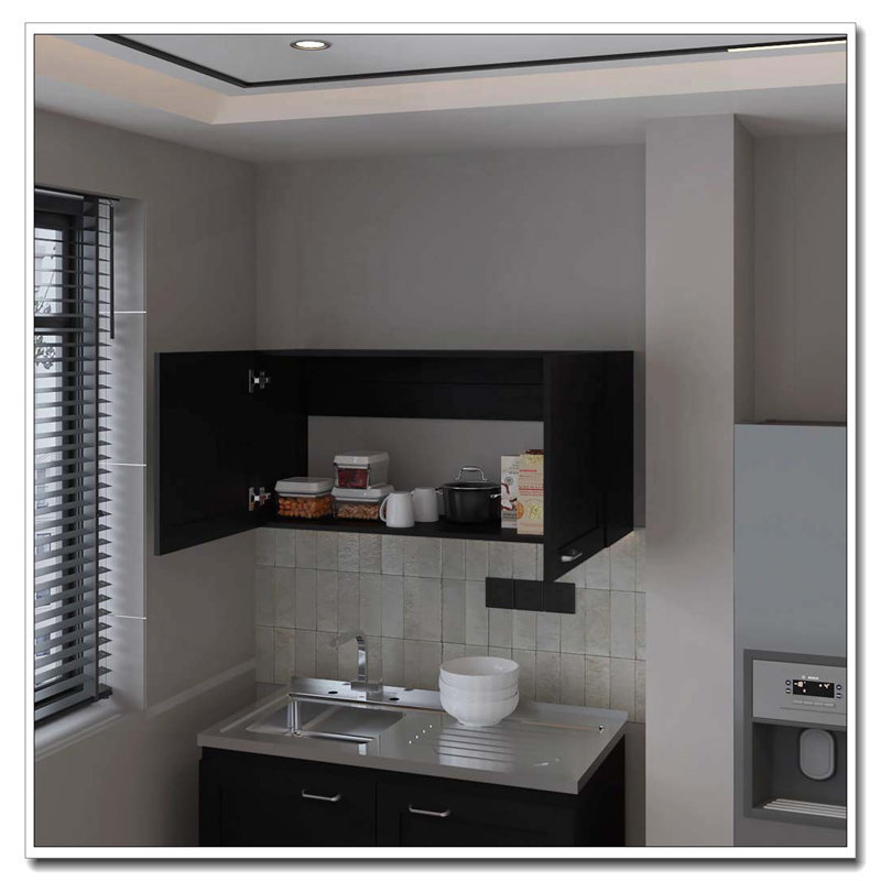 Armoire murale noire avec 2 portes, Noir