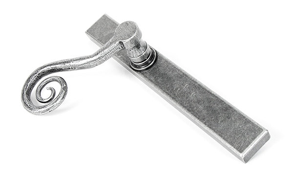 Monkeytail Multipoint Lock Door Handle, Pewter Patina, Left