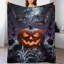Jeté en flanelle de luxe Glowing Jack O Lante, couverture douce et douce pour le salon-133687079