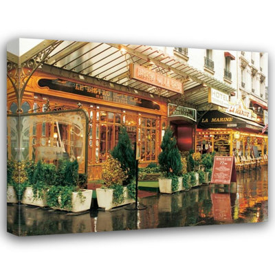 Red Barrel Studio® Cieslikowski, Zeny Gallery Wrapped Canvas Art Titled: Bistro de la Gare