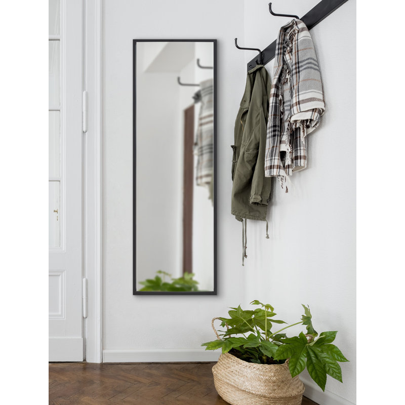 Travis Engineered Wood Mirror, 48X16, Black