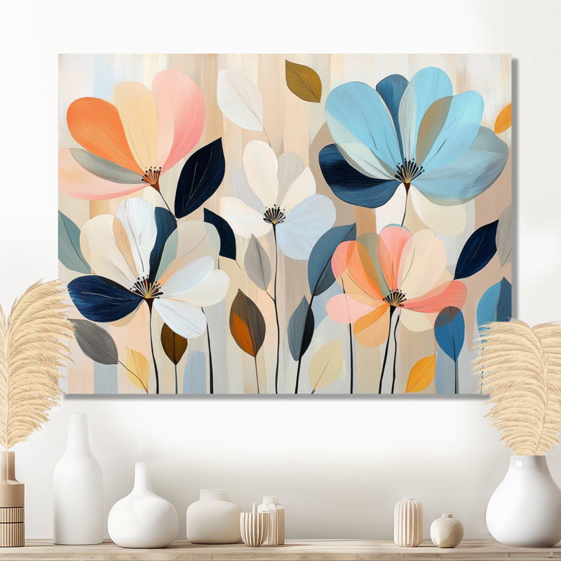 Mulloy II - Art mural sur toile florale, H 30 po x l 40 po, Toile tendue