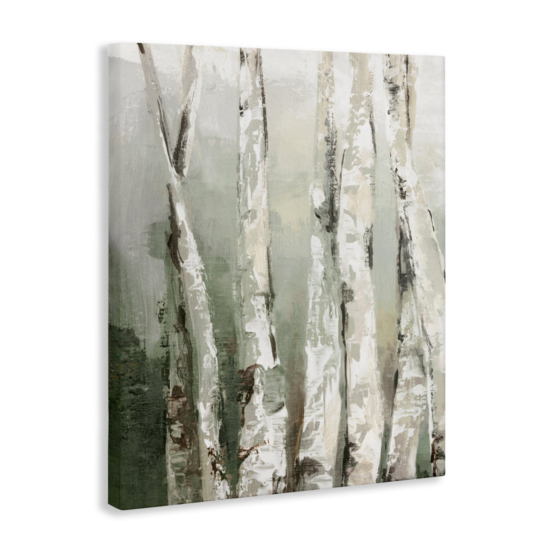 Toile Birch Green Forest, design par Luna Mavis, H 20 po x l 16 po