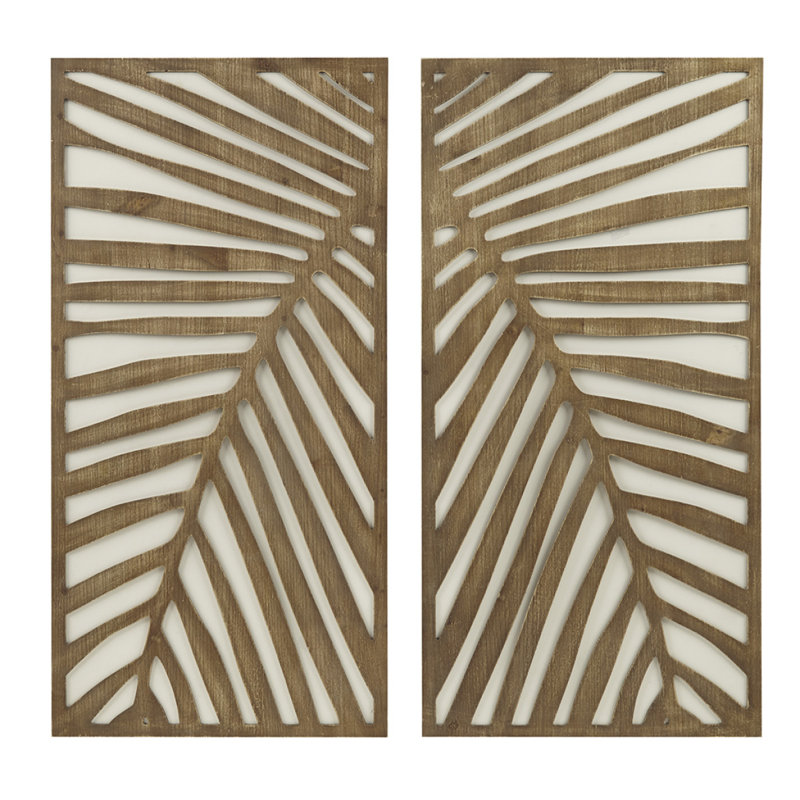 Twotone 2Piece Wood Panel Wall Decor Set
