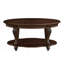 Table basse ovale, table basse à 2 niveaux avec tablette de rangement ouverte, table centrale-131941767