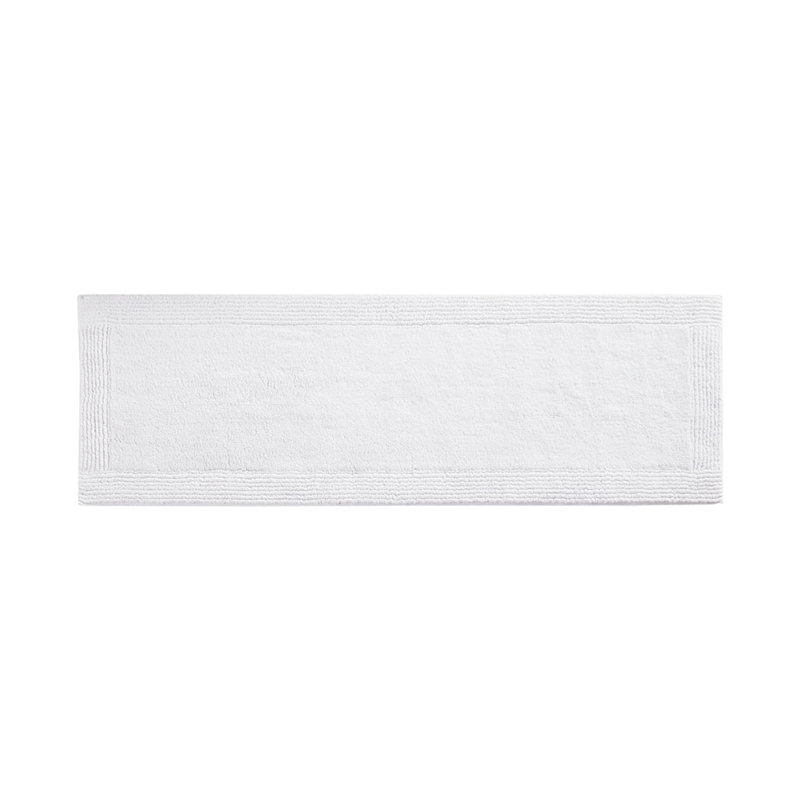 100% Cotton White Bath Rug, 24X72", 3000 Gsm, Reversible, Hygienic & Comfy, Machine Washable Reversible White, Resilient,