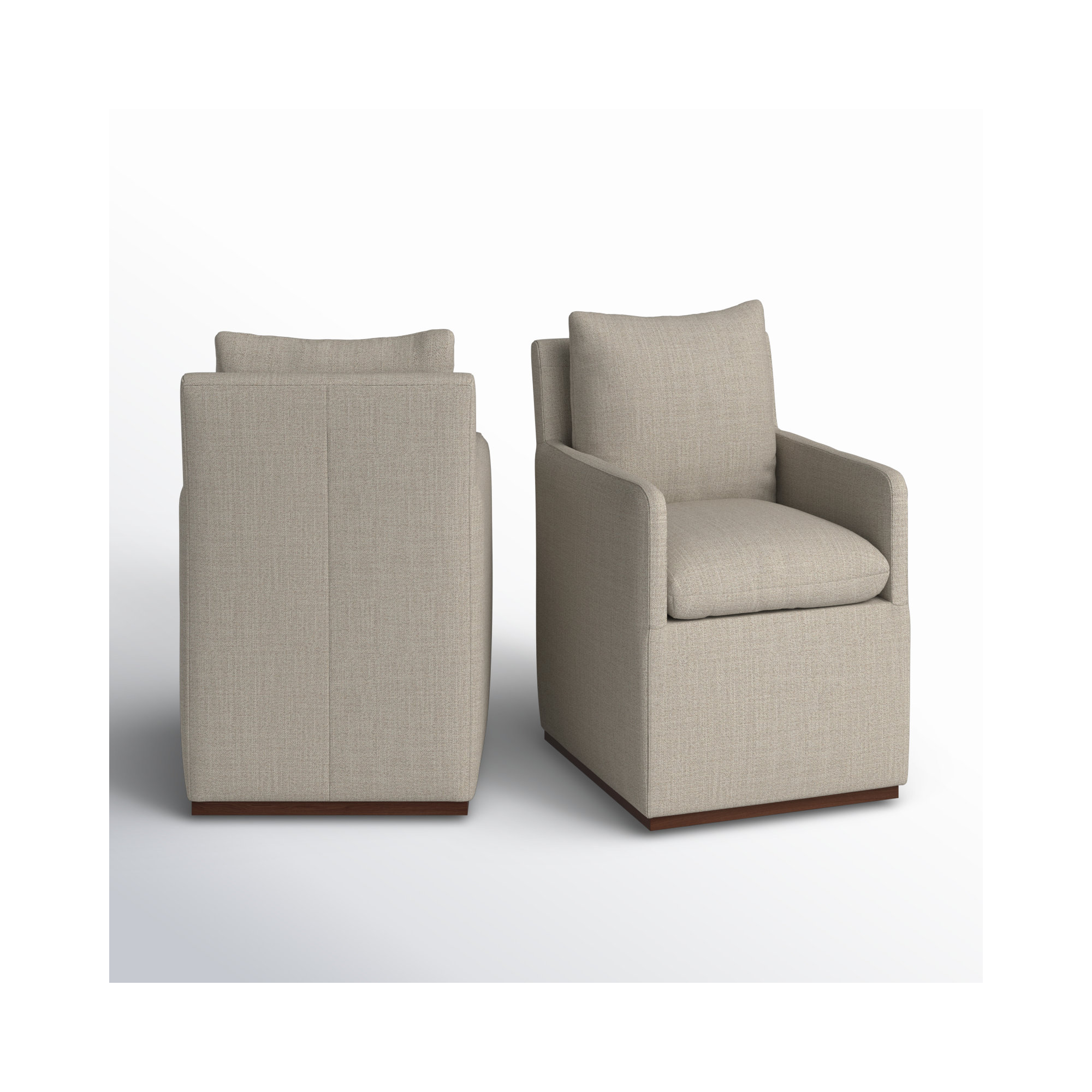 Bobbi Upholstered Armchair, Effie Flax Performance Linen