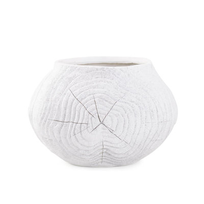 Bol rond en faux polyrésine blanchi