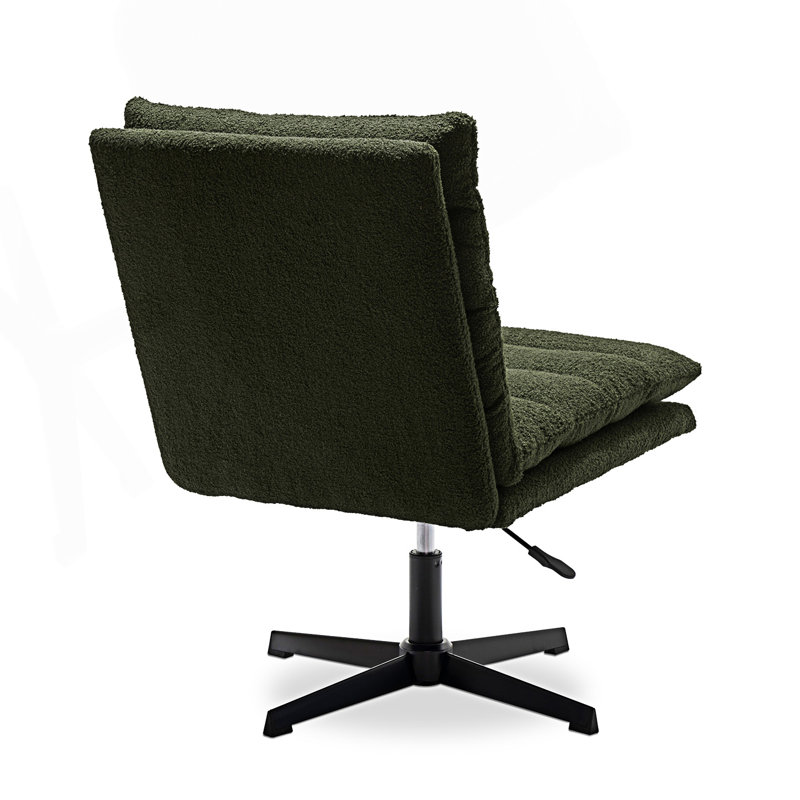 Chaise pivotante en tissu Teddy, Vert