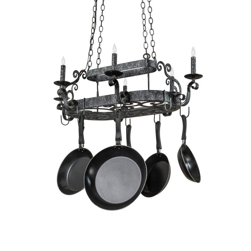 38" Long Neo 6 Light Pot Rack
