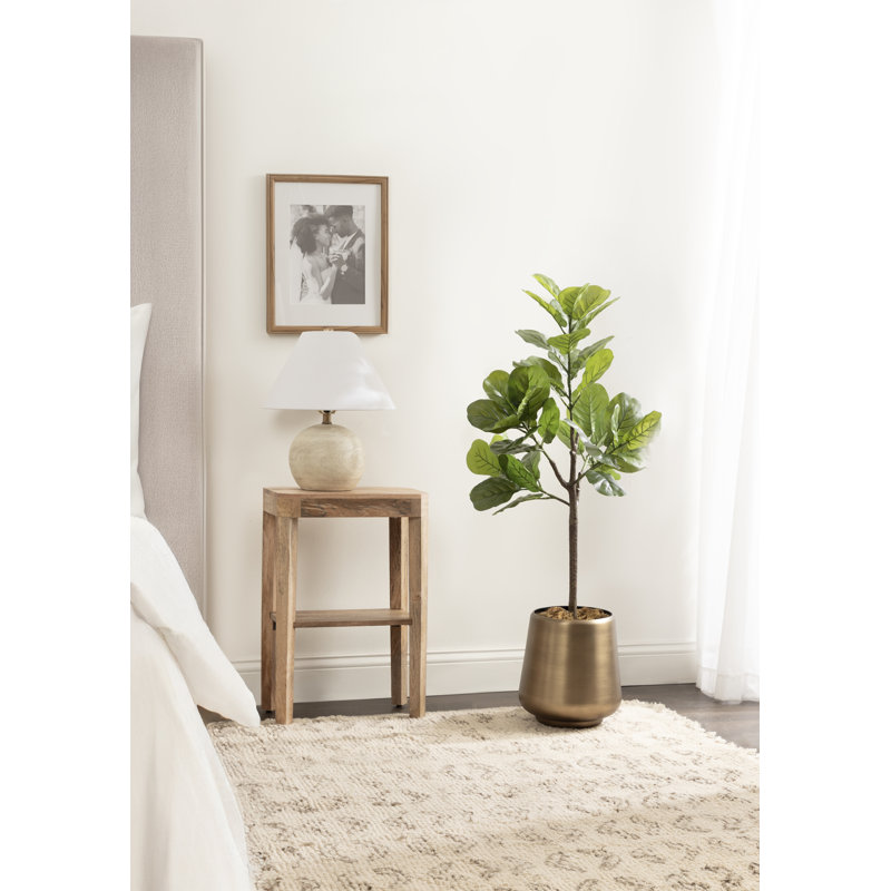 Figuier en figuier avec pot Portell, Doré, H 47,24 po x l 19,69 po x P 15,75 po