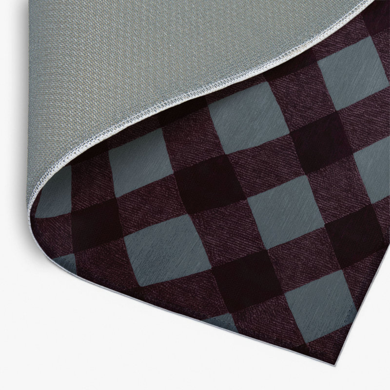 Tapis d'intérieur et d'extérieur à carreaux rouge, Rectangulaire 2 pi x 3 pi