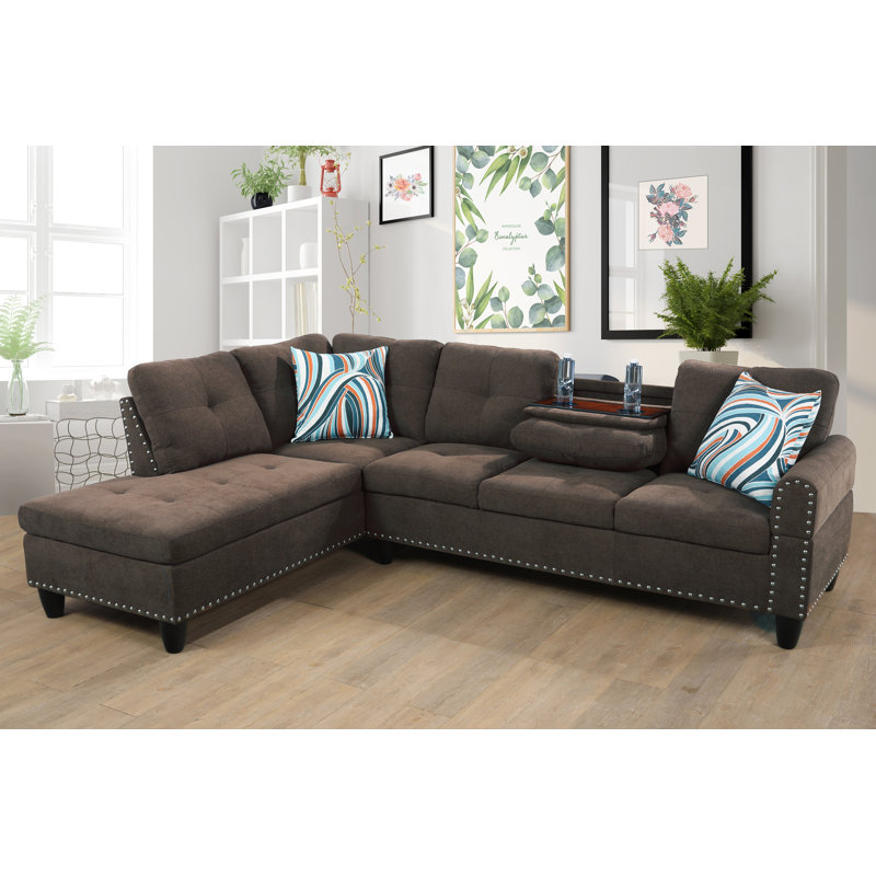 Upholstered L-Shaped Sectional, Left Hand Facing