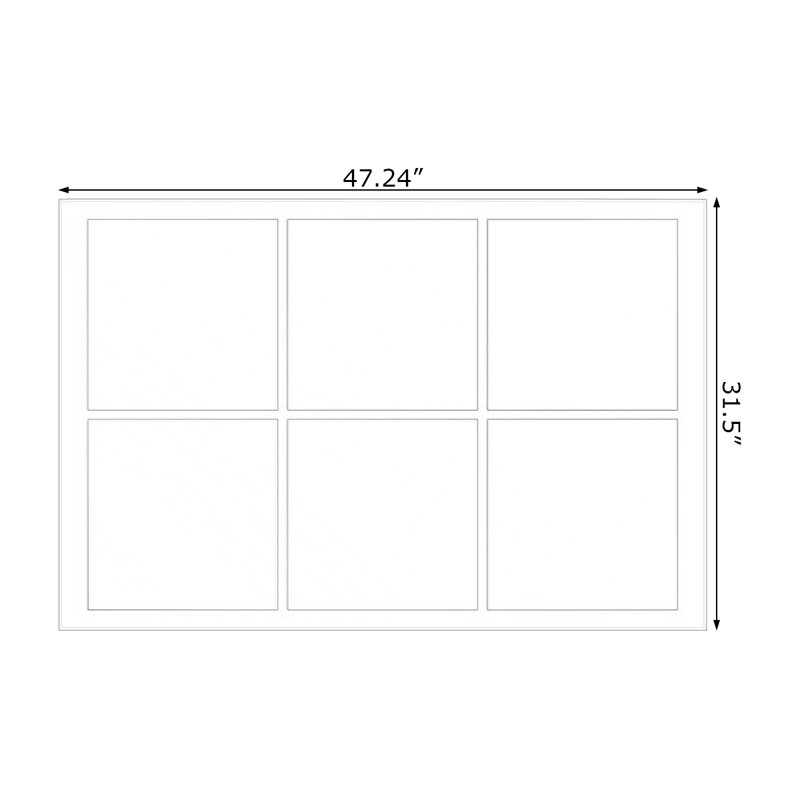 Miroir mural rectangulaire en aluminium, 47.24"W*31.5"H*1.97"D