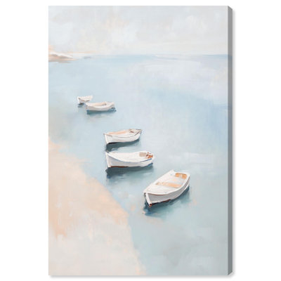 «Misty Morning Boat II», reproduction d'art sur toile par Art Remedy