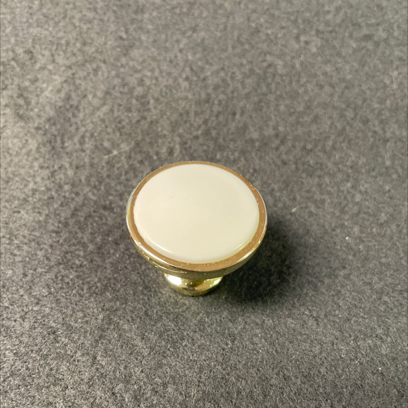 (5 Pack) (12-Pack) 1-1/4 inch White Insert Knob Polished Brass