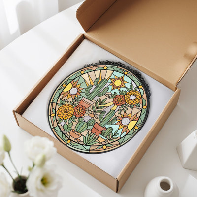 Panneau de vitrail en verre coloré, 7,8 heures