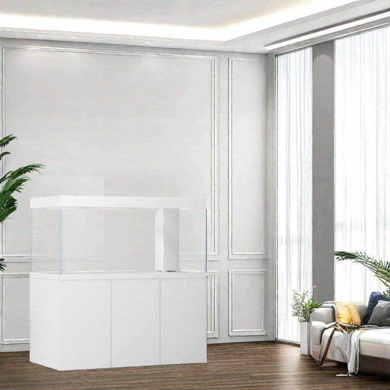 Réservoir d'aquarium blanc sur pied, 95 gallons (H 61 po x l 59 po x P 15,7 po)