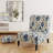 Blue Victorian Ikat Floral Harmony - Upholstered Farmhouse Slipper Chair, Blue Accent Chair