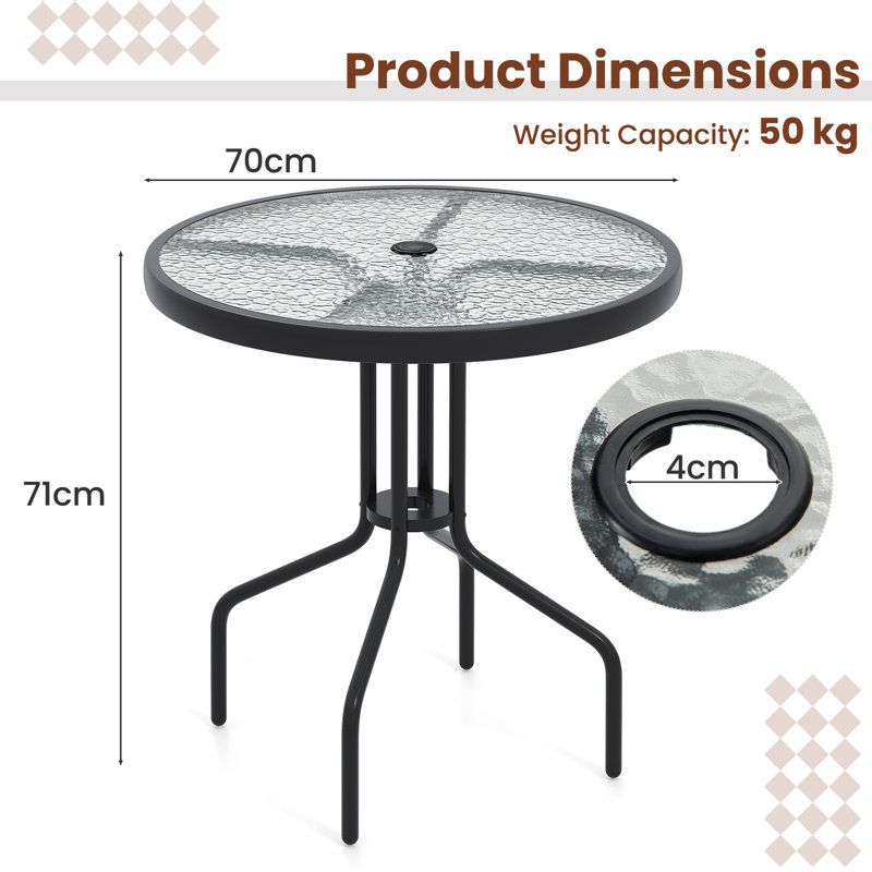 Round 4 - Person 70Cm L Outdoor Bistro Table