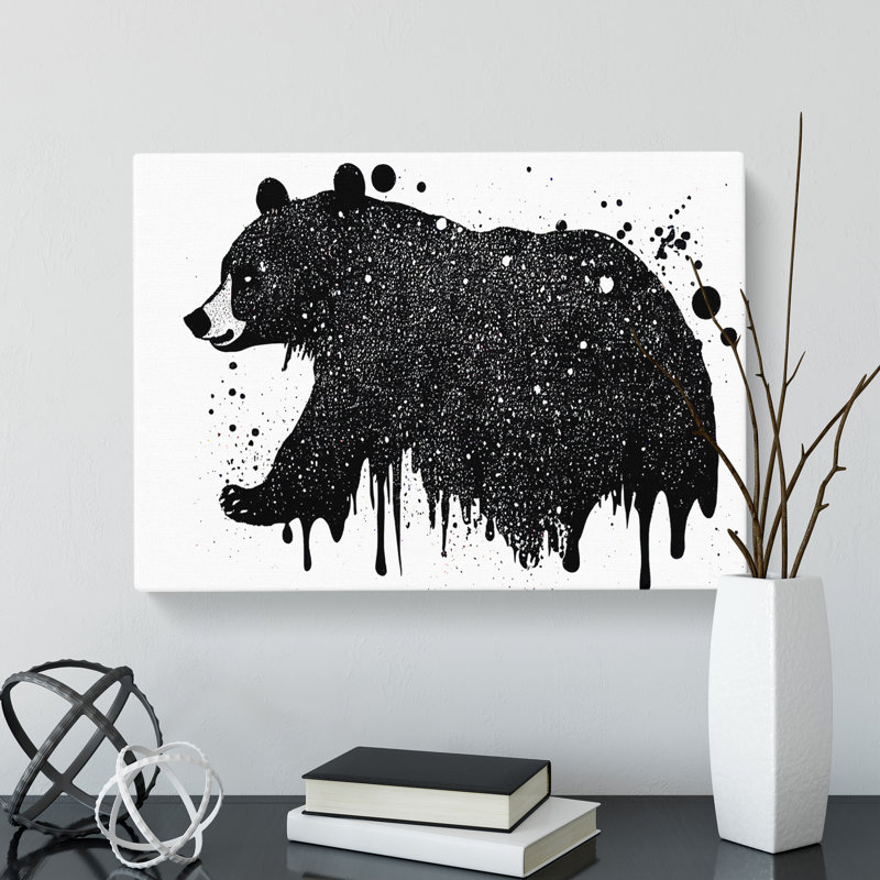 Bear Splatter Abstract - Wrapped Canvas, 35cm H x 50cm W x 3cm D