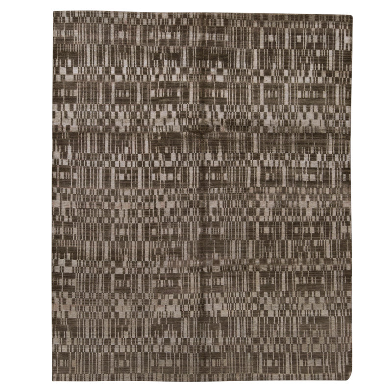 High-Quality Hand-Knotted Brown Area Rug