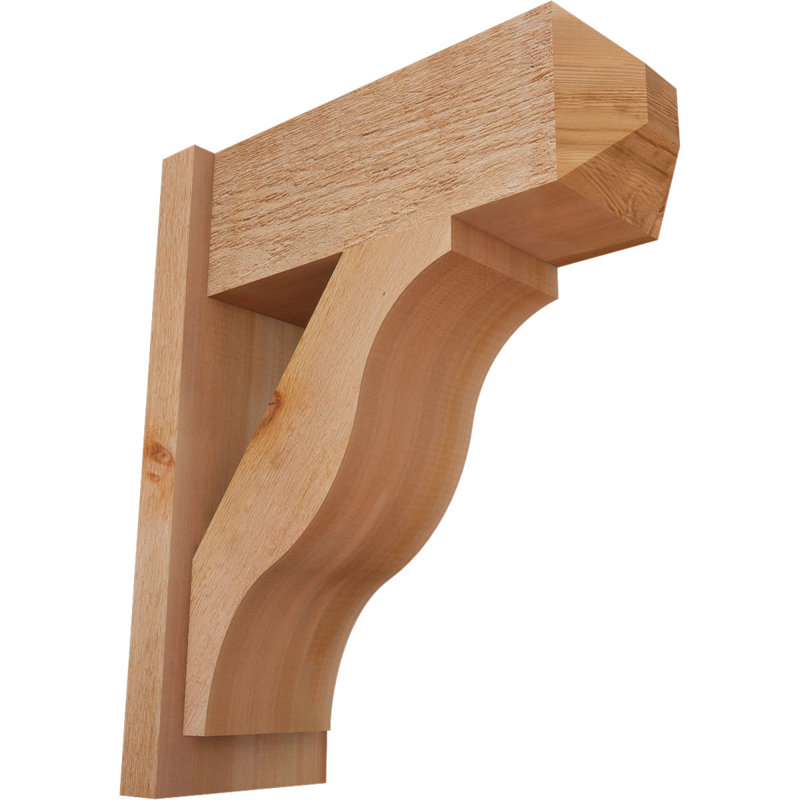 Persienne en bois rustique Funston Craftsman, P 20 po x H 24 po, Cèdre rouge de l'Ouest de 8 po (sciage brut)