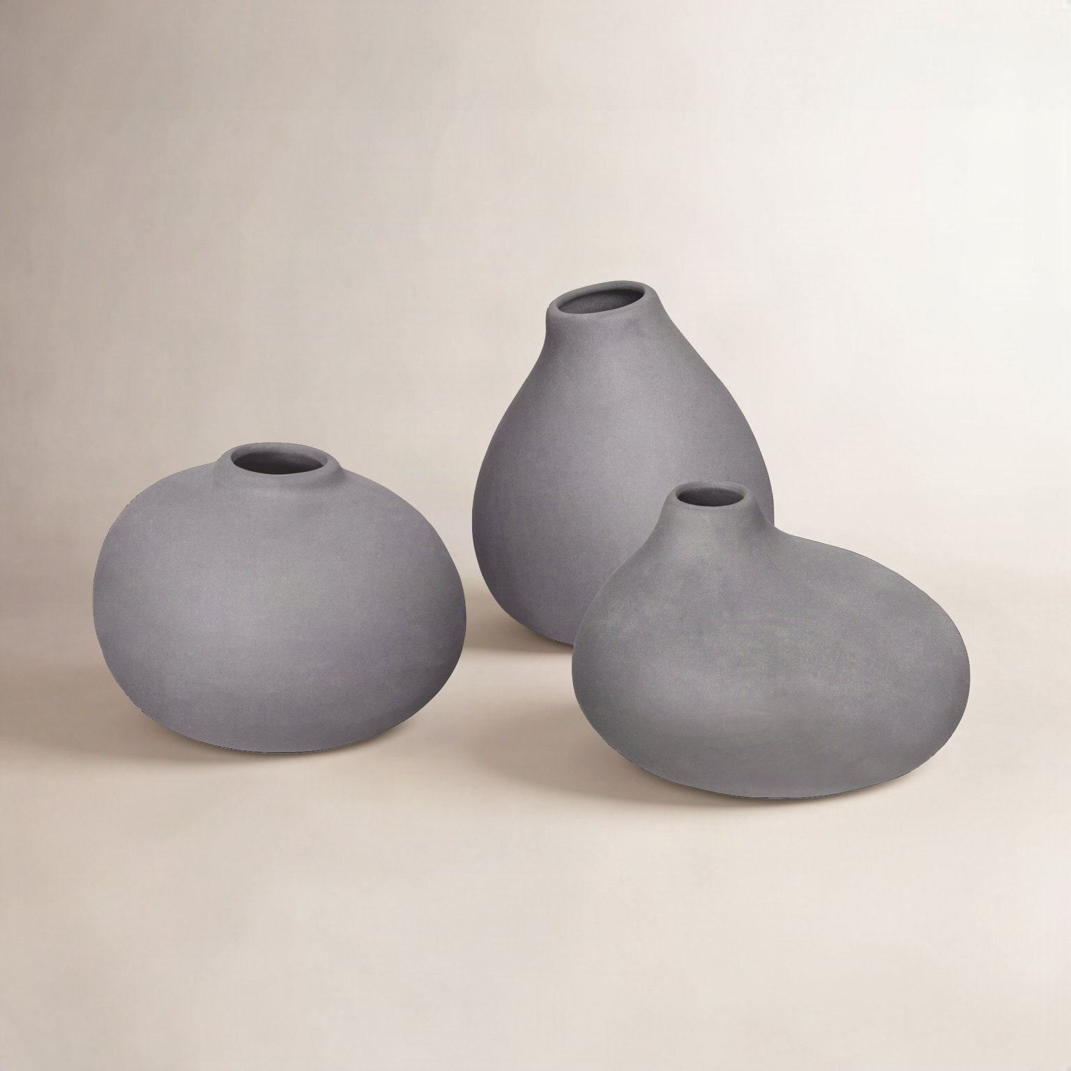 Nona Porcelain Table Vase, Pewter