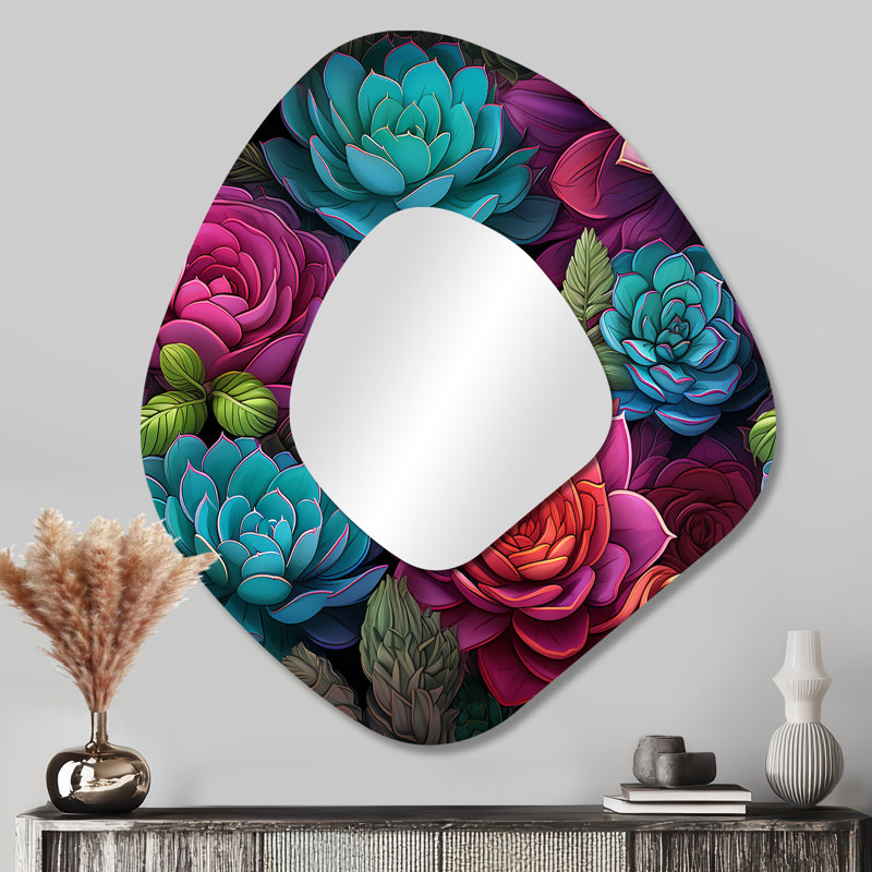 Motif botanique Neon Succulents, 35 po x 31 po