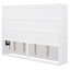 Grand lit mural blanc, option escamotable pour les petits appartements, sommeil confortable, peu encombrant et lattes de support de matelas flexibles