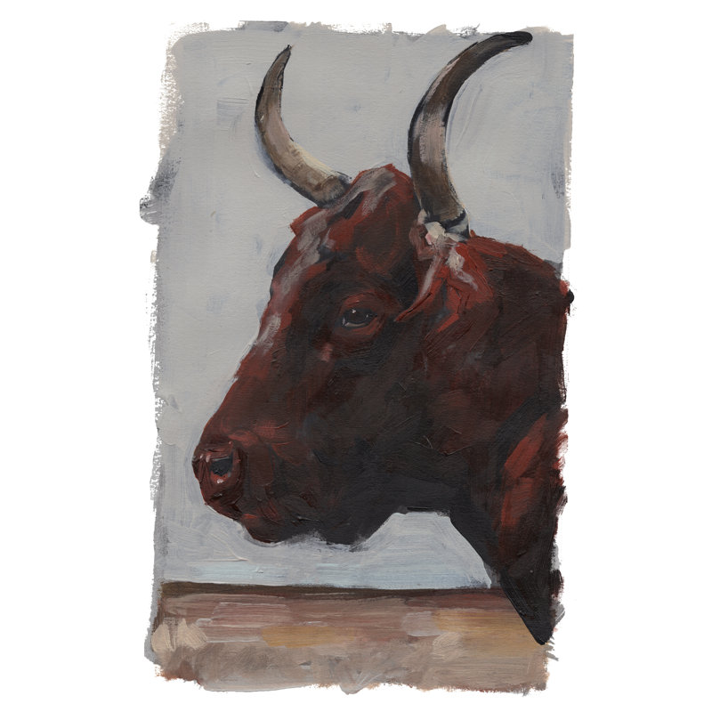Cattle View I by Jennifer Paxton Parker - Painting, 122 cm H x 81 cm W, Black Floater Framed