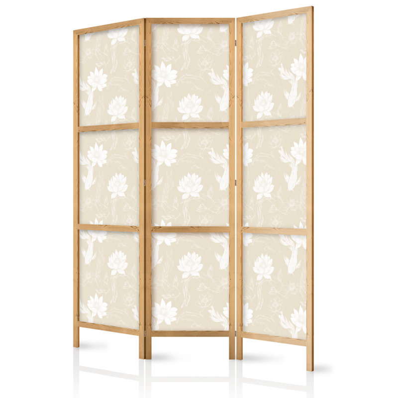 171cm H Solid Wood Folding Room Divider, 171cm H x 135cm W x 1.2cm D, 3