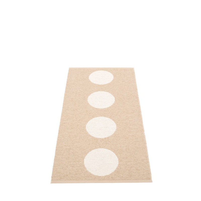 Vera Polka Dots Area Rug in Beige/Off-White, Runner 2'3" x 5'