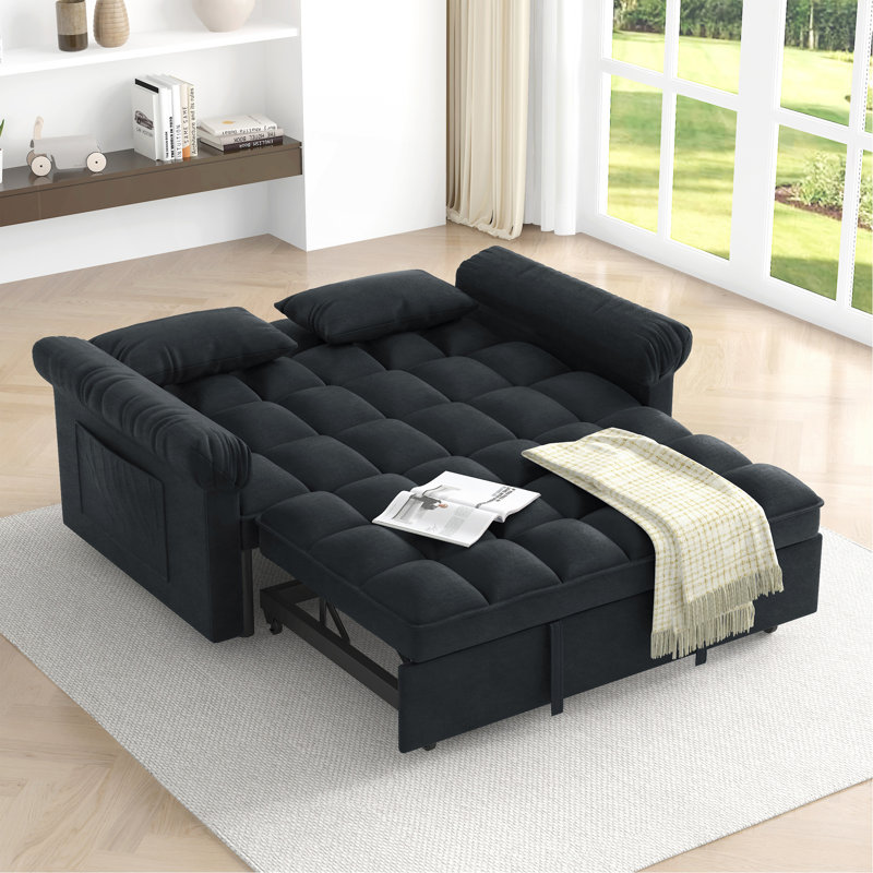 Canapé-lit avec lit escamotable Loveseats, Noir
