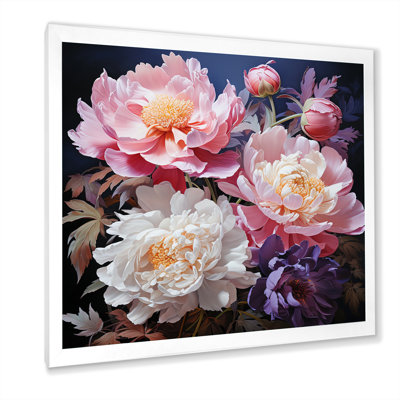 Art asiatique pivoines en rose II - impression