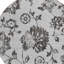 8' Grey Charcoal And Silver Round Floral Washable Indoor Outdoor Area Rug