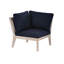 Chaise de coin d'extérieur en bois d'acacia massif avec coussins Amina-822343643