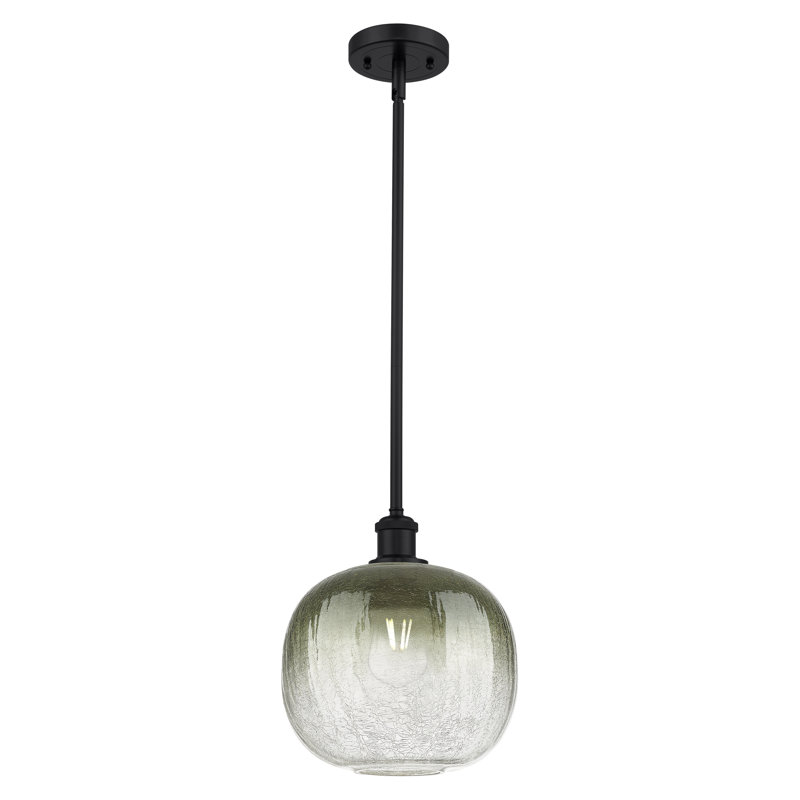 Mini luminaire suspendu à tige 1 lumière 11 "Ballha - sphère Brookhaven, Ardoise, Noir mat
